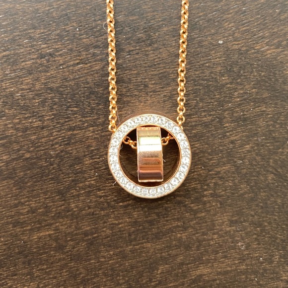 SOLD Swarovski Hollow Pendant - Rose Gold - Picture 3 of 11